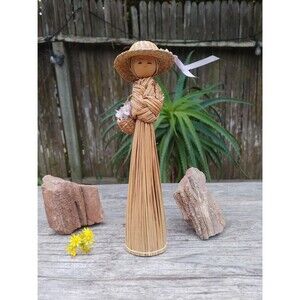 Vintage Korean Folk Art Straw Doll